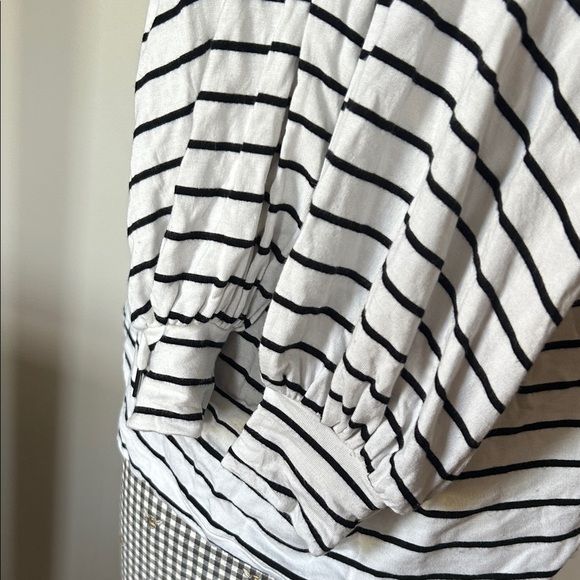 CAbi Black and White Striped long sleeve shirt - Picture 2 of 5
